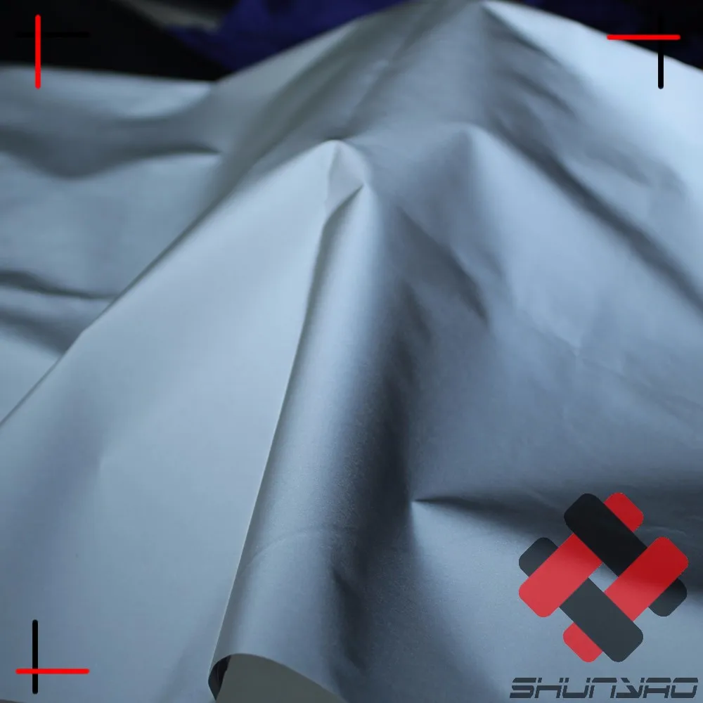 Высокопрочная полиэфирная Серебристая светоотражающая ткань для куртки