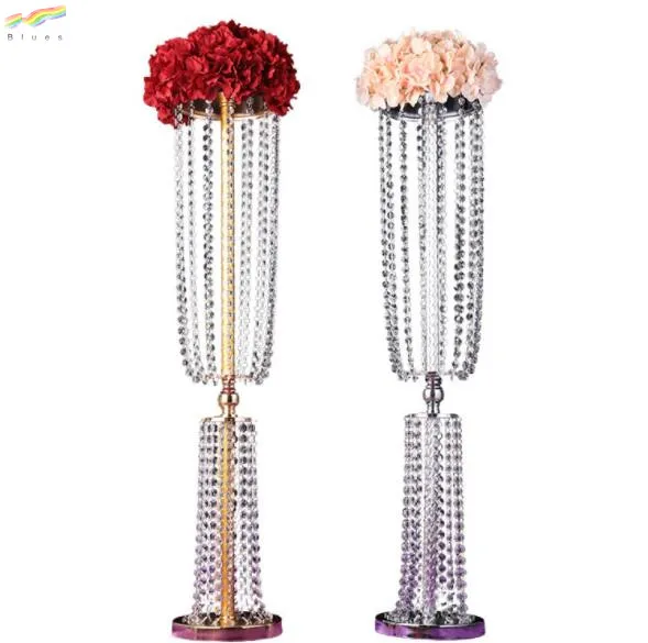 Hot Selling Crystal Centerpiece Wedding Backdrop Flower vase Candleholder Table Stand Road Lead Decoration