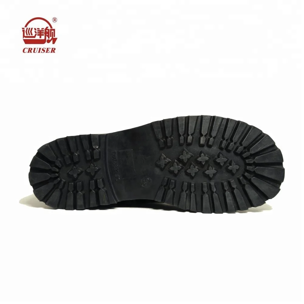 
black genuine leather custom combat boots for men rubber sole 