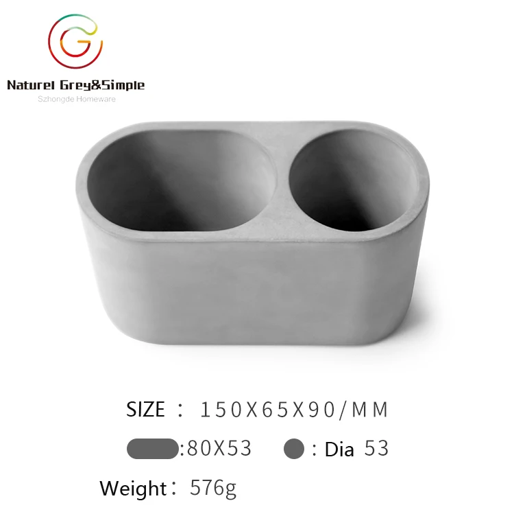 Welcome OEM/ODM Natural Concrete Cement Grey White Desk Mobile Phone Holder Pen Holder