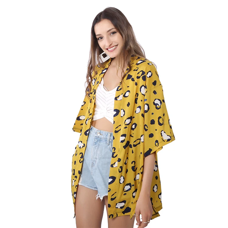 Оптовая продажа с цветочным принтом кардиган для женщин кимоно атлас кимоно пижамы
