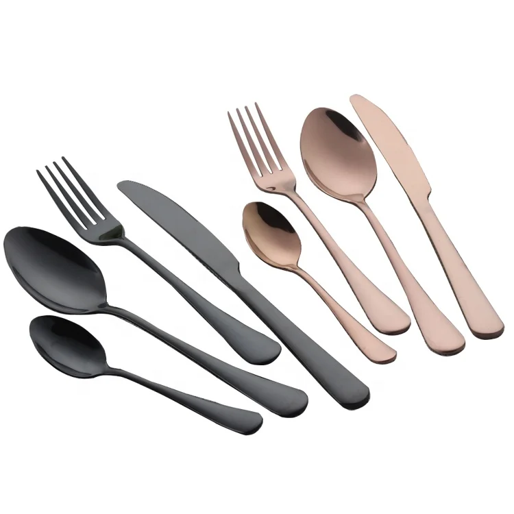 gold plated cutlery 6-Piece Flatware Set Knife Fork Spoon Gold Cutlery Set golden cutlery