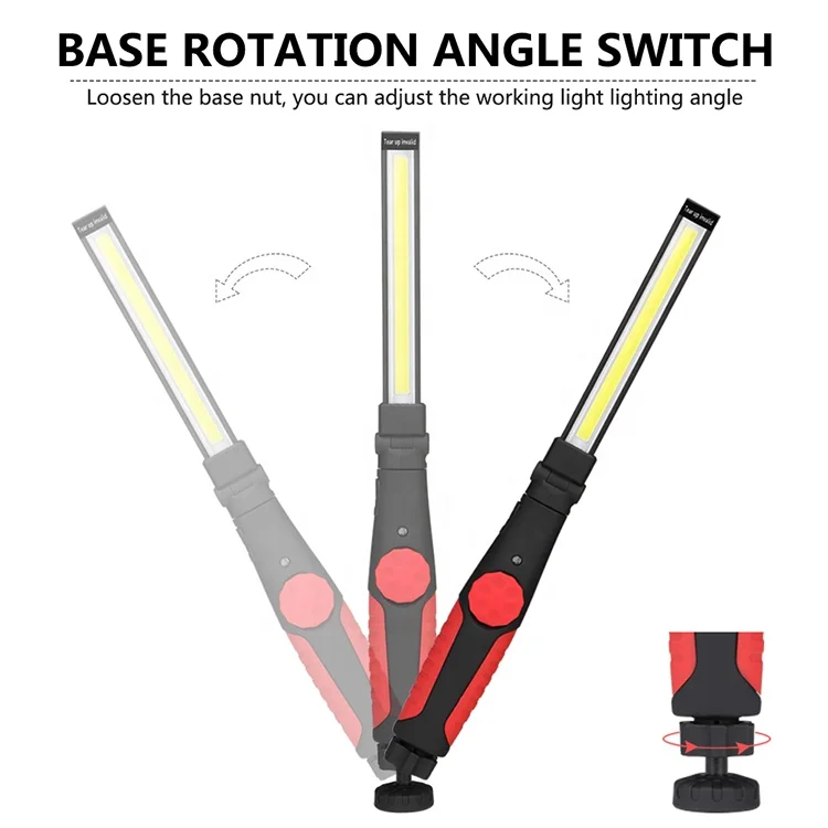 
Wholesale price portable foldable handheld rechargeable slim inspection light 5W COB work light with magnetic base 