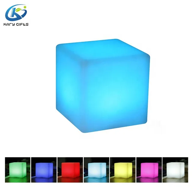 Factory remote control rechargeable led outdoor plastic light cube