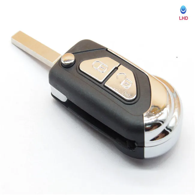 2 Buttons Car Flip Remote Key Shell Fob Case For Citroen DS3 Folding Auto Replacement Car Key HU83 Uncut Blade Blank