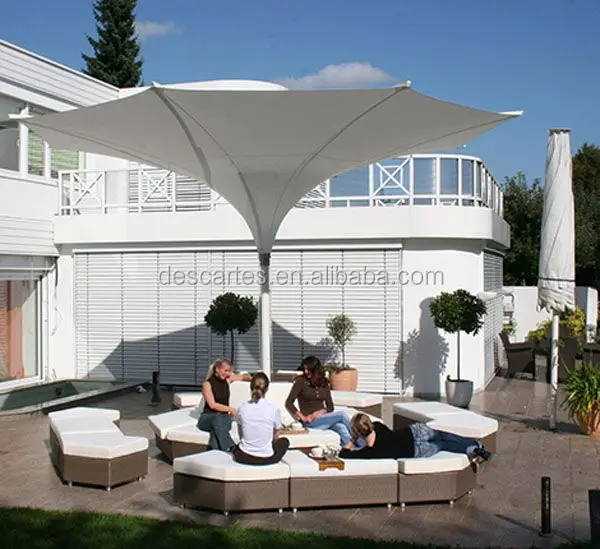 3.5m lighted garden flower umbrellas, PVC LED round tulip umbrellas for large events