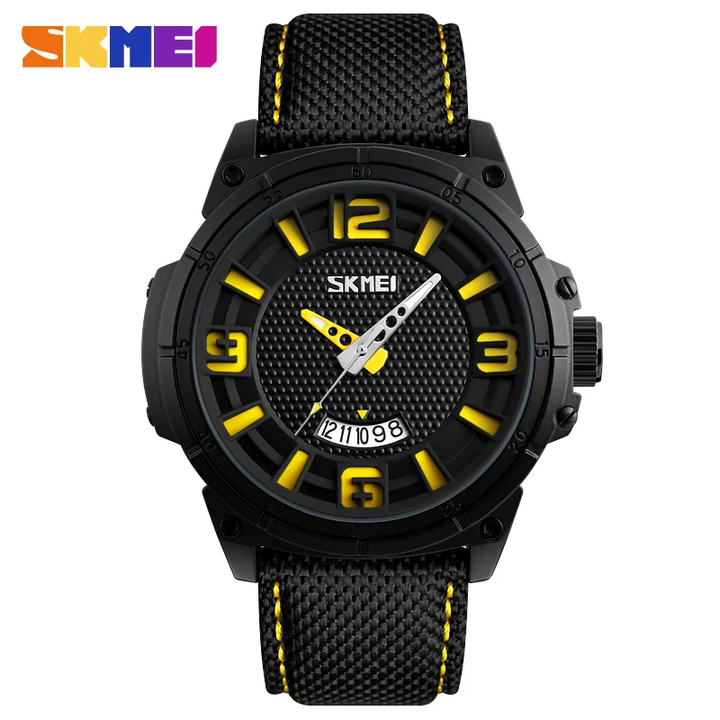 SKMEI 9170 Мужской конструктор Спортивный нейлоновый ремешок Кварцевые наручные часы 3ATM Waterproof