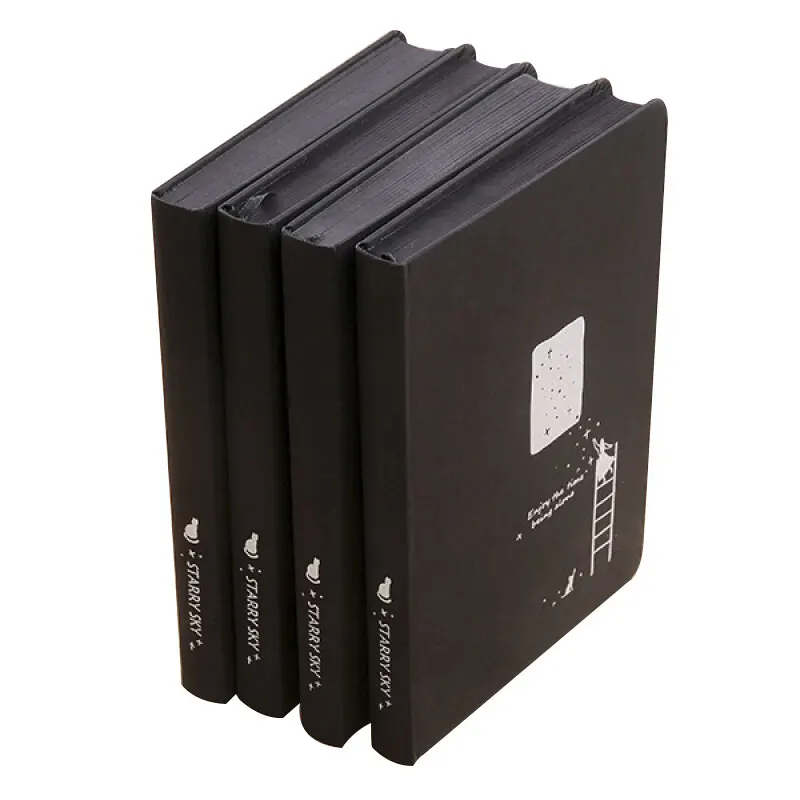 Персонализированный блокнот в твердом переплете A5, блокнот из черной бумаги, журнал, блокнот для скетчей