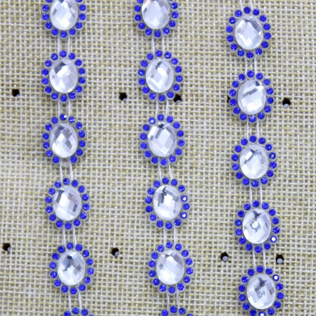 w004 Factory supply garment pearl beads plastic lace chain pearl rhinestone trim