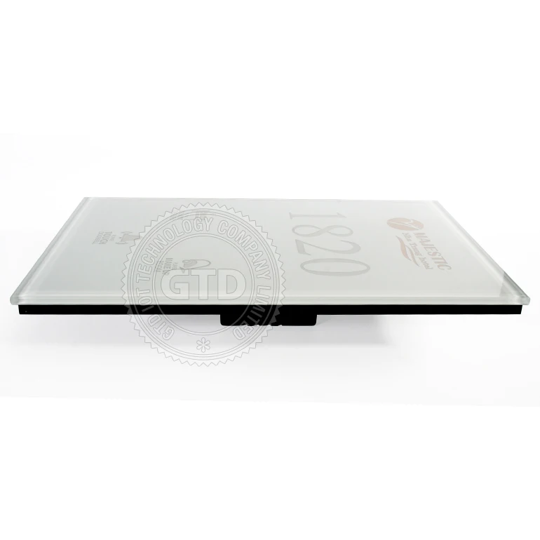 Newest Factory Producing 22*14CM tempered glass multi-function DND corridor doorplate, with gold LOGO