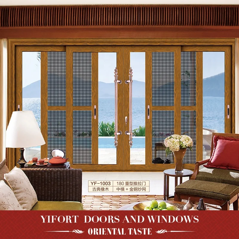 
aluminum slat french interior barn sliding door with screen wood grain for living room 