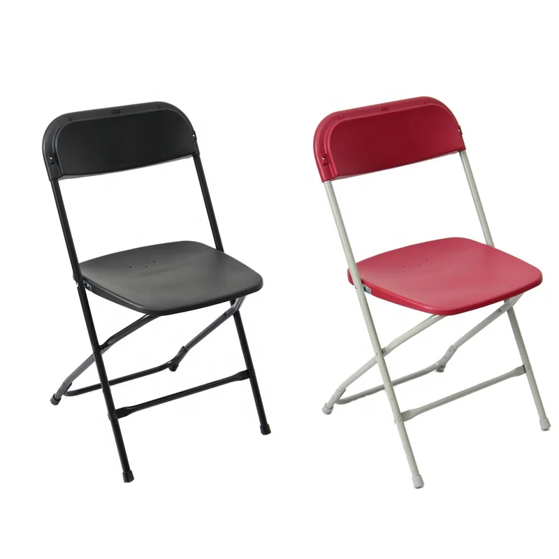 2-Pack Black Plastic Concert Folding Chair Commercial Quality Stackable Outdoor Event Wedding Party Chairs