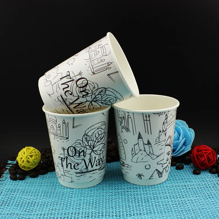 customized disposable paper cups coffee and lids