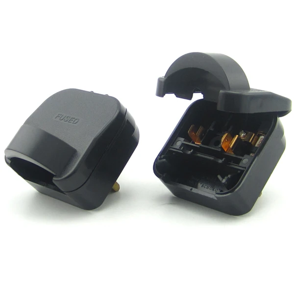 2022 Schuko Style Socket European 2-Pin to UK 3-Pin AC Mains Power Travel plug converter Adaptor in White black