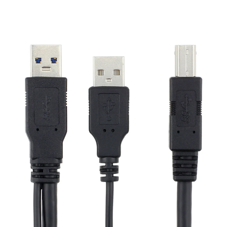 USB y cable 1 male 2 male usb 3.0 printer cables with power supply