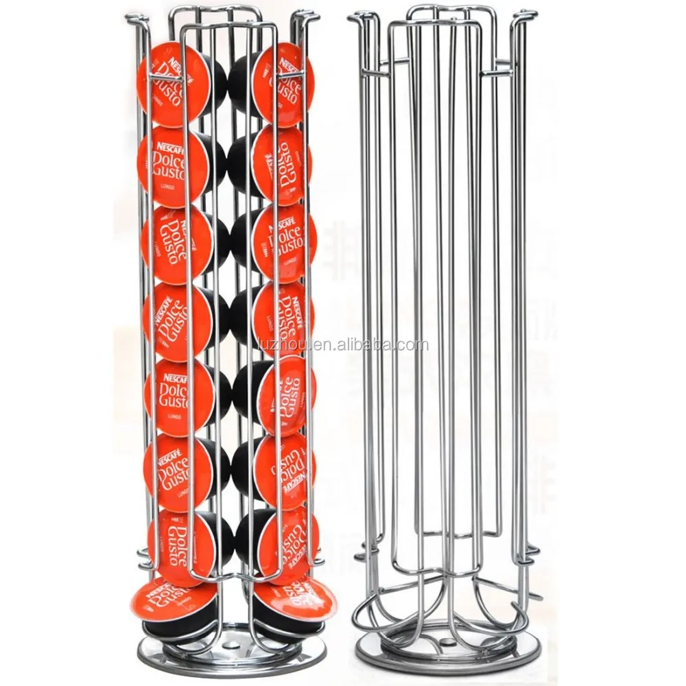 Hot selling Electroplated Wire Silver Color 32pcs Dolce Gusto Coffee Capsules Display Holder