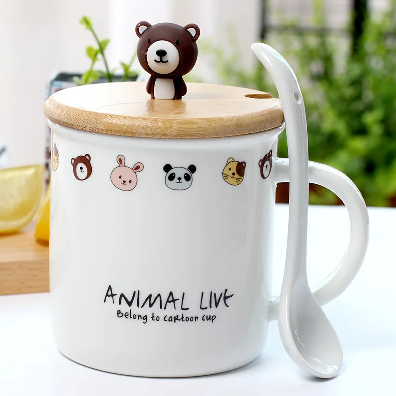 
Zogift Cute Korean Design Water Cup Ceramic Mugs Kids Cartoon Mug 