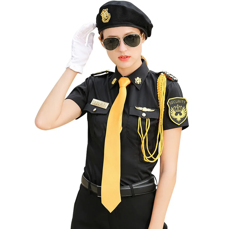 Дешевая Униформа охранника, костюм с черной рубашкой, женская униформа охранника на продажу