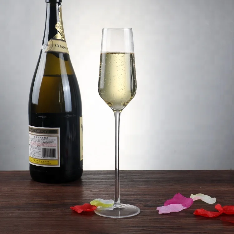 Eco-friendly crystal gold rim champagne flutes for party