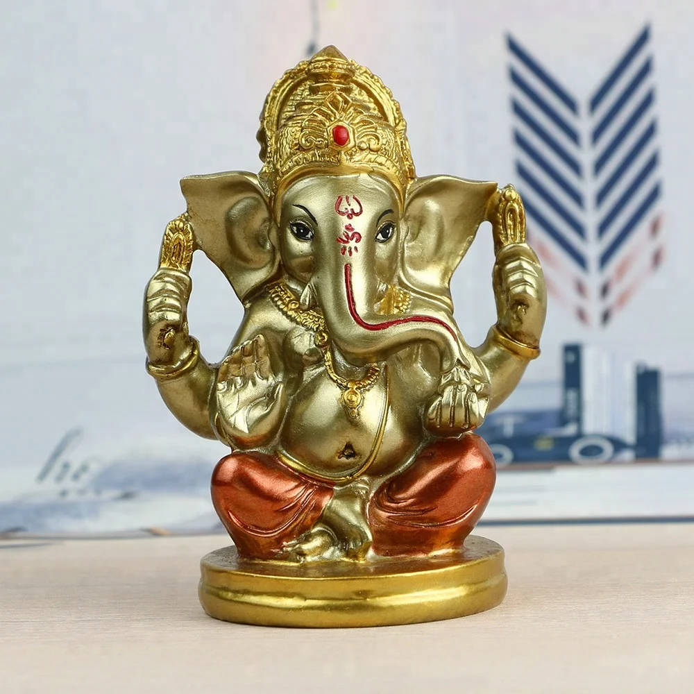 Поли-камень с высокой ручной росписью, 4,72 дюйма, античный цвет, Индийский Бог, статуя Ганеша для украшения автомобиля, статуя Ганеша, статуя для йоги