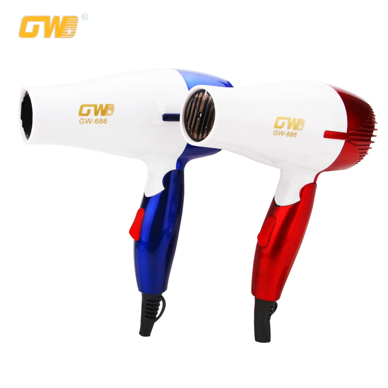 Portable Mini travel household hotel drawer foldable hair dryer with blue and red
