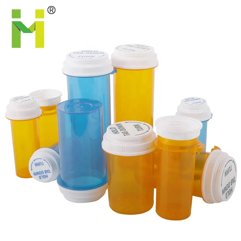 High Quality Resistant Plastic Bottles Prescription RX Vials with Thumb Cap