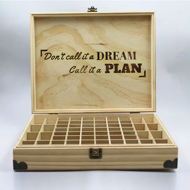 Wooden Essential Oil Box With Metal Accessory