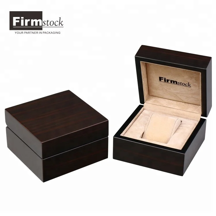 Handmade MDF watch box with ebony paper for watch packing gift box