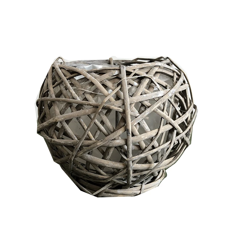 Hot-sell Craft Weave Willow Basket For Planting Flower Pots Plastic Lining