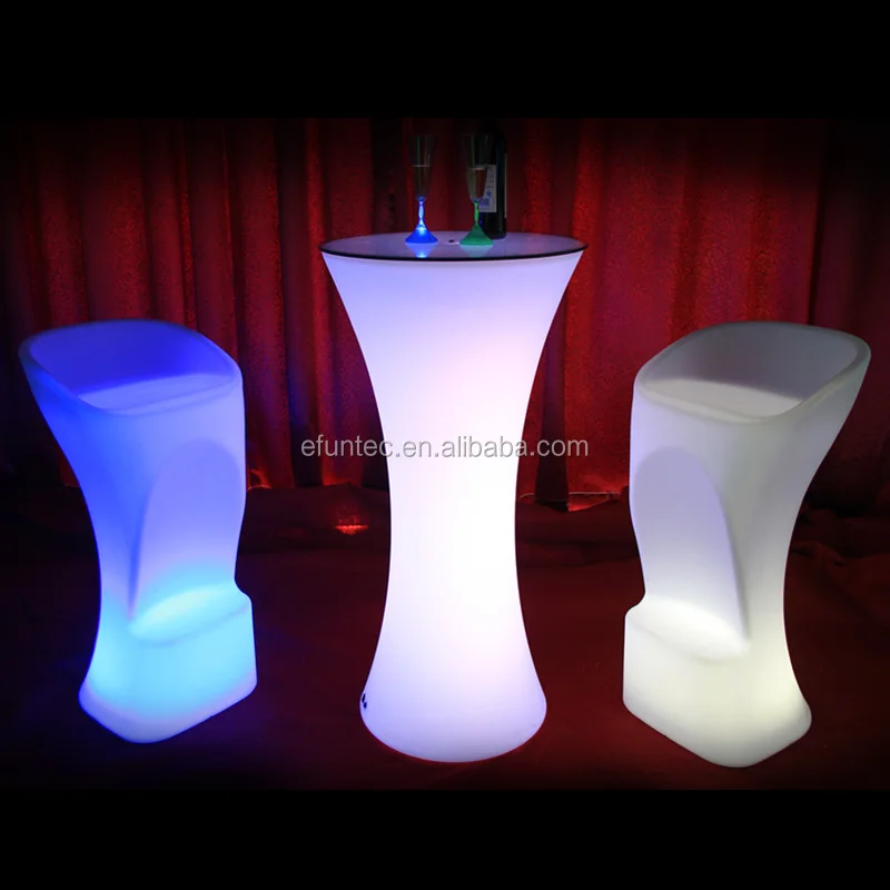 
remote control battery powered rgb color changing highboy PE/ acrylic led bar table 