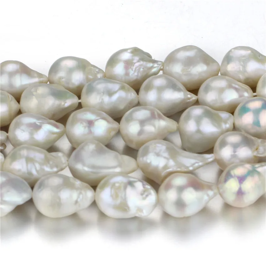15mm AA grade very nice wholesale big size fireball nucleated baroque freshwater pearls