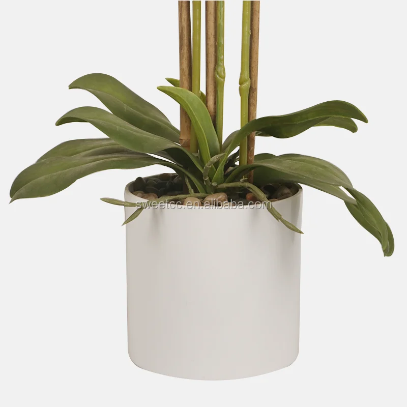 Hot sale vanda orchids flower artificial phalaenopsis orchid in pot for home decoration