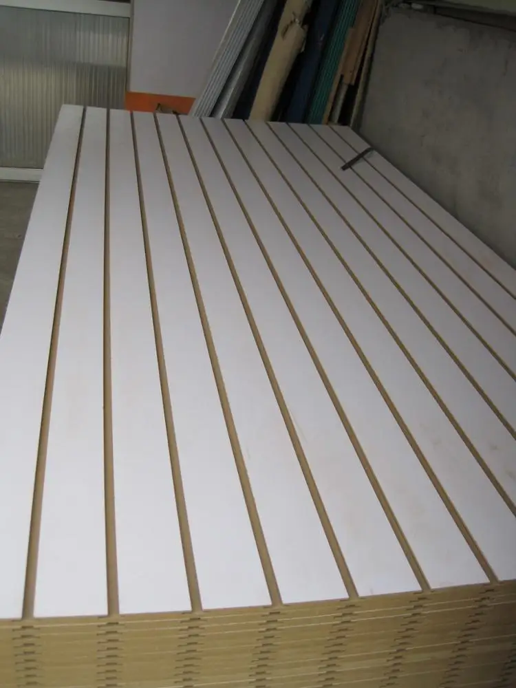 slot wall mdf board / slotted MDF wall panel displaying board