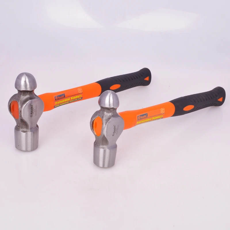 Ball peen formwork hammer with soft grip rubber handle