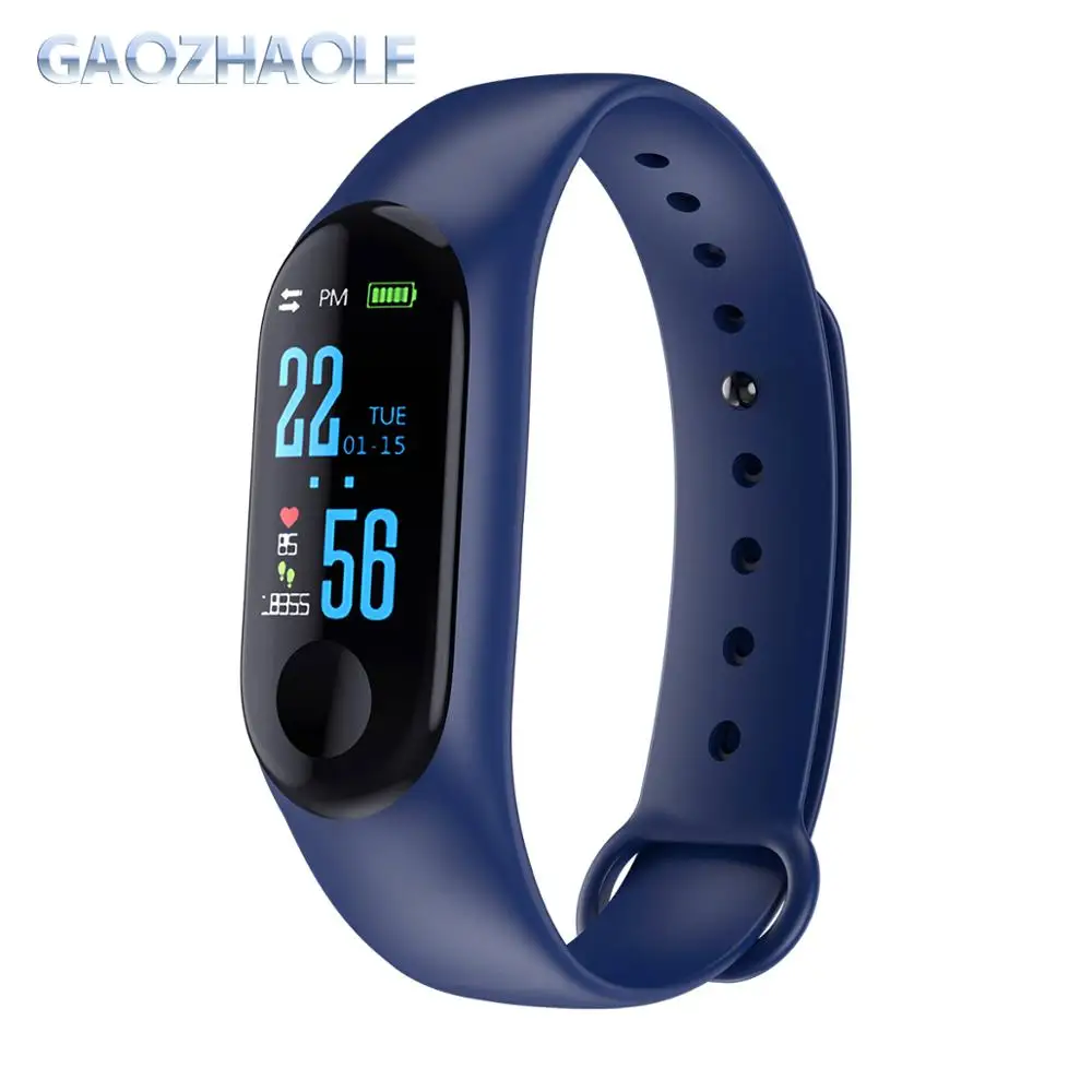 
0.96 Color Screen M3 smart band with heart rate BP ip67 waterproof smart tracker soft strap SMS/qq/call remind M3 smart bracelet 