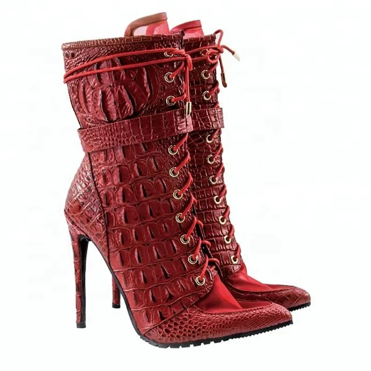 Fashion Design Faux Leather High Heel Ladies Ankle Boot