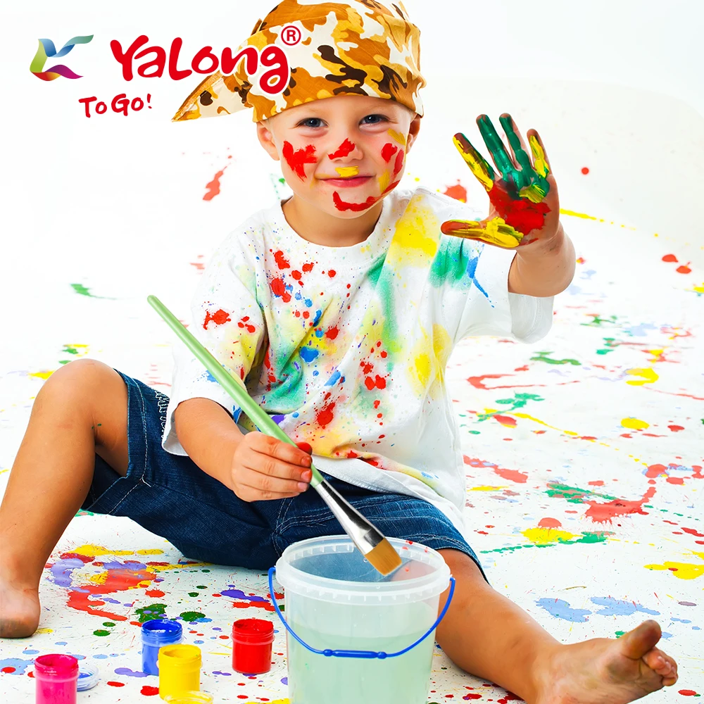 Yalong Student preferred painting brush semi-transparent 4pcs acrylic hold paintbrush set