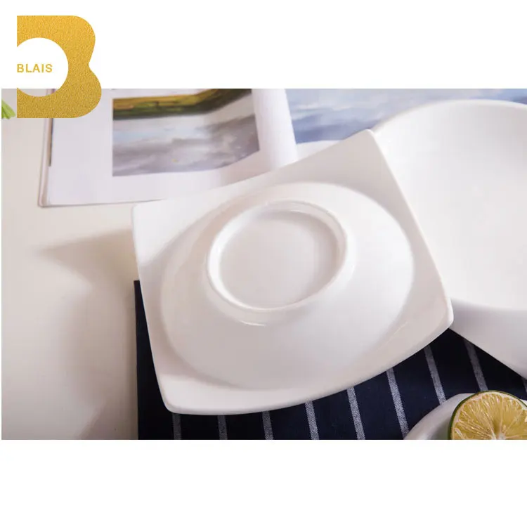 10.5 inch for hotel and restaurant and home bone china salad/ soup square plate