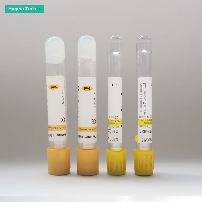  Желтая пробирка с гелем для забора крови пэт