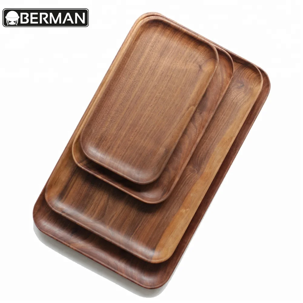 China supplier catering equipment furniture buffet berman wood plate for wedding party