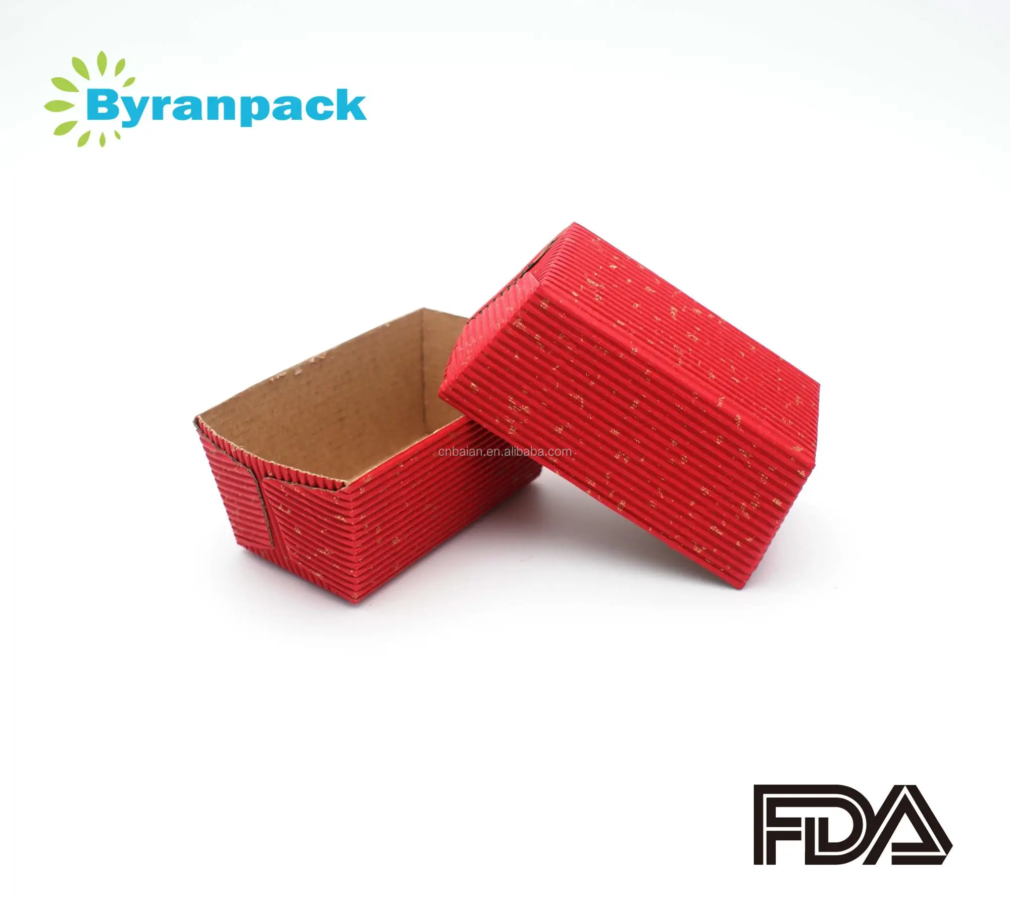 Red rectangle ripple wall corrugated paper baking cup cupcake liners