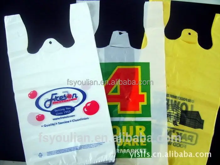 Wholesale manufacturer custom supermarket hdpe plastic folding t shirt bag