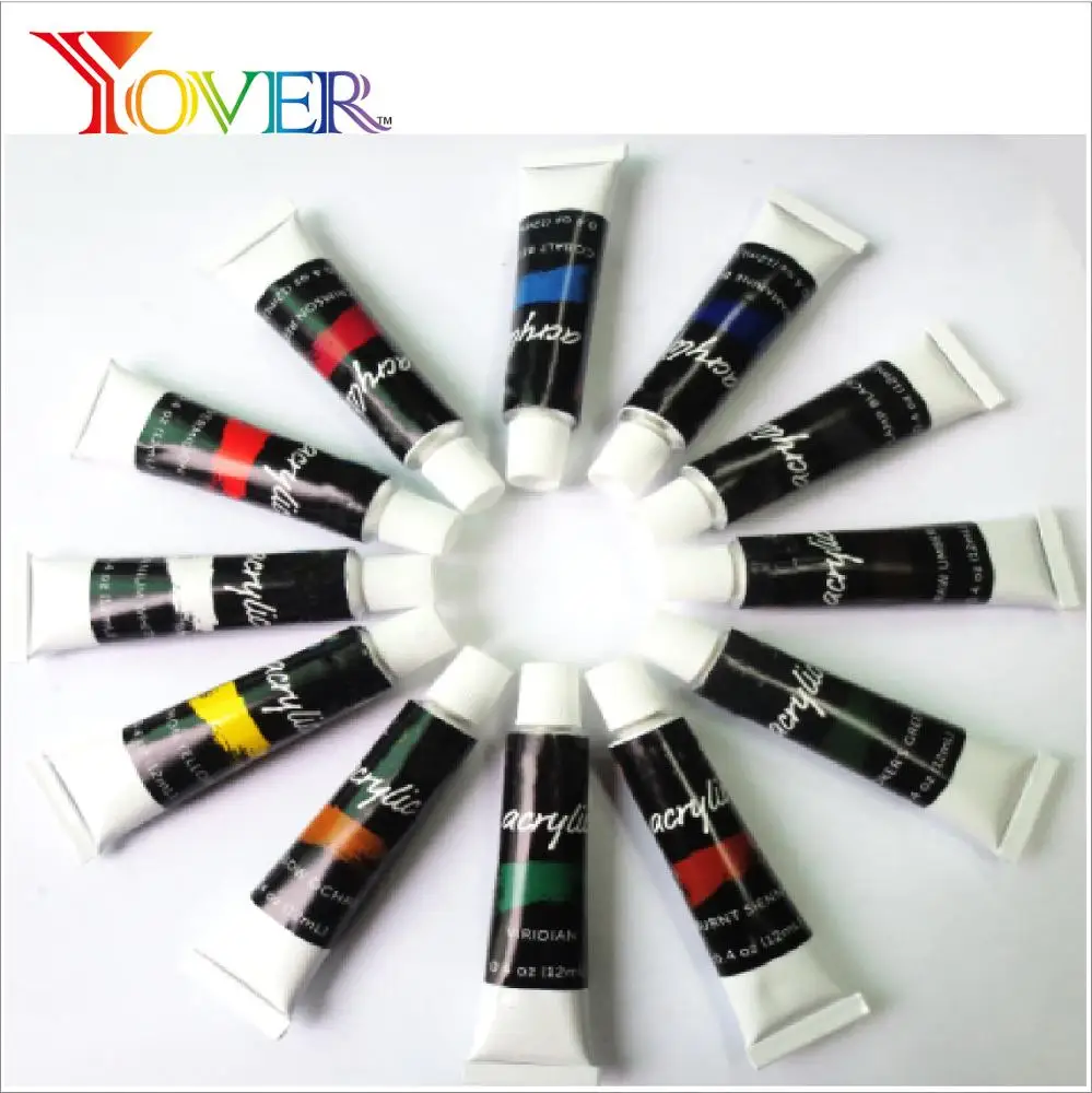 Hot Sale on Amazon cheap price 12pcs 12ml Artist Acrylic Paint Set
