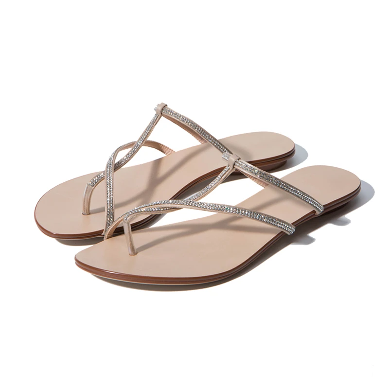 Hot Sale Fancy Crystal Women Slippers Latest Girls Flip Flop Slipper Ladies Flat Slippers