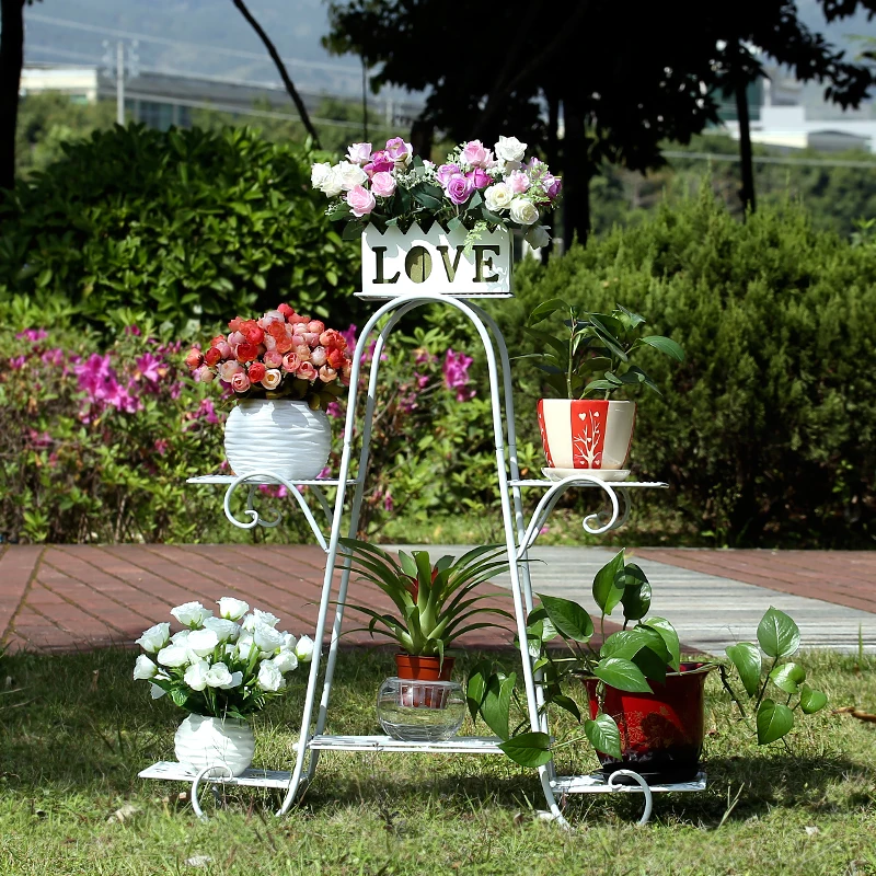 Display stand for 6 flower pot rock stand design for sale