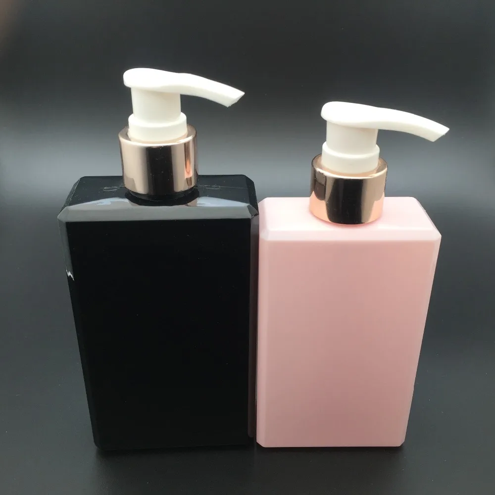 200ml plastic PETG soap shampoo loition square bottle with pump dispenser cosmetic packaging