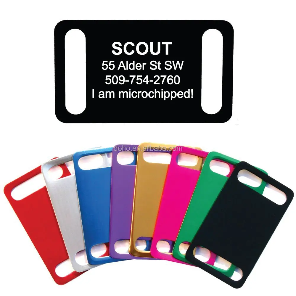 Модные идентификационные бирки для домашних питомцев, безшумные бирки для ошейника-пользовательская гравировка, скользящие идентификационные бирки для домашних питомцев-идеально для собак или кошек-прочные и