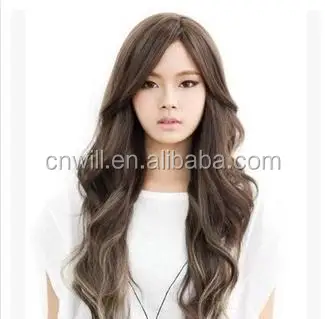 
Long Curly Wigs Full Hair With Middle Long Side Bangs Fluffy Hair Wigs 