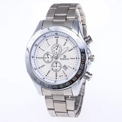 RINNADY Top Selling Silver Steel Blue Quartz Wrist Fashion Man Watch Original MW-187