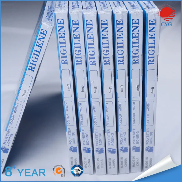 CYG 6mm-25mm white Rigilene polyester boning for bridal dress shaping